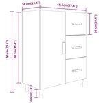 vidaXL Buffet chêne fumé 69 5x34x90 cm bois d'ingénierie