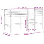 vidaXL Lit mezzanine enfants et rideaux bleu 80x200cm bois pin massif