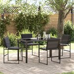 vidaXL Ensemble de salle à manger de jardin 5 pièces avec coussins Noir Textilène et Acier