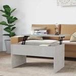 vidaXL Table basse gris béton 80x50 5x41 5 cm bois d'ingénierie