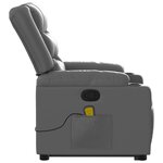 vidaXL Fauteuil inclinable de massage Gris Similicuir