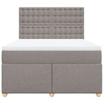 vidaXL Sommier à lattes de lit avec matelas Taupe 140x200 cm Tissu