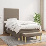 vidaXL Sommier à lattes de lit avec matelas Taupe 80x200 cm Tissu