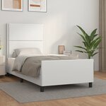 vidaXL Cadre de lit avec tête de lit Blanc 80x200 cm Similicuir