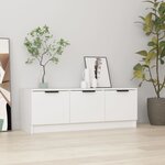 vidaXL Meuble TV Blanc 102x35x36 5 cm Bois d'ingénierie
