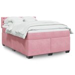 vidaXL Sommier à lattes de lit avec matelas Rose 140x200 cm Velours