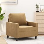 vidaXL Fauteuil Marron 60 cm Velours