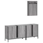 vidaXL Ensemble de meubles de salle de bain 3 Pièces Sonoma gris