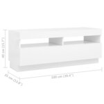 vidaXL Meuble TV avec lumières LED Blanc 100x35x40 cm