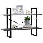 vidaXL Bibliothèque à 2 niveaux Gris 100x30x70 cm Bois de pin massif