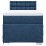 vidaXL Sommier à lattes de lit avec matelas Bleu 100x200 cm Tissu