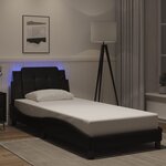 vidaXL Cadre de lit avec LED sans matelas noir 90x190 cm