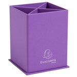Pot À Crayons Carré 4 Compartiments Carton Teksto - Violet - X 8 - Exacompta
