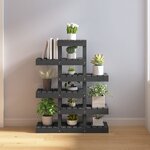 vidaXL Support à plantes Gris 85x25x109 5 cm Bois massif de pin