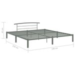 vidaXL Cadre de lit sans matelas gris métal 180x200 cm