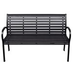 vidaXL Banc de jardin Noir 116 cm Acier et WPC