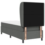 Lit Box Spring vidaXL avec Matelas en Gris Foncé  80x200 cm  Tissu