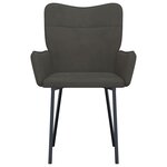 vidaXL Chaises à manger lot de 2 Gris foncé Velours