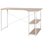 Bureau d'ordinateur avec deux étagères 120 cm MDF beige 19_0000561
