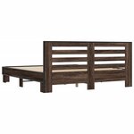 vidaXL Cadre de lit chêne marron 200x200 cm bois d'ingénierie et métal