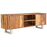 vidaXL Meuble TV Bois de Sesham massif avec finition miel 118x30x40 cm
