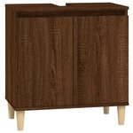 vidaXL Ensemble de meubles de salle de bain 3 Pièces Chêne marron