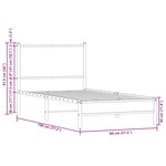 vidaXL Cadre de lit en métal sans matelas chêne fumé 75x190 cm