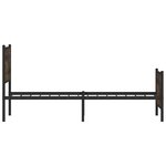vidaXL Cadre de lit en métal sans matelas chêne fumé 75x190 cm