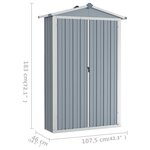 vidaXL Abri de jardin Gris 116x45x175 cm Acier galvanisé