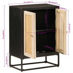vidaXL Buffet noir 55x30x76 cm bois massif de manguier et fer