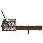 vidaXL Chaise Longue Marron et crème Rattan PE 157 x 55 x 92 cm Pliable