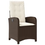 vidaXL Ensemble de Salle à Manger de Jardin 5 Pièces avec Coussins Marron Poly Rattan