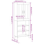 vidaXL Buffet haut Sonoma gris 69 5x34x180 cm Bois d'ingénierie