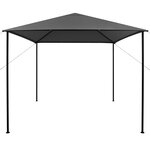 vidaXL Tonnelle 3x3 m Anthracite Tissu et acier 180 g/m²