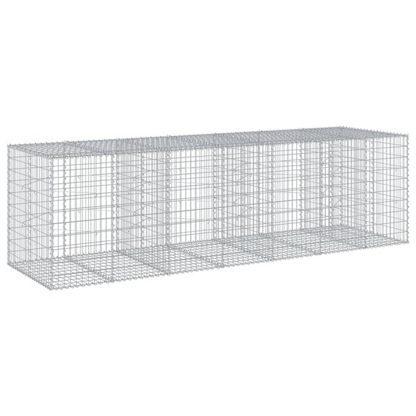 vidaXL Panier gabion avec couvercle 350x100x100 cm fer galvanisé