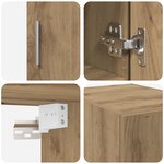vidaXL Meuble de rangement étroit Chêne Artisan 30x42 5x225 cm Bois d'ingénierie