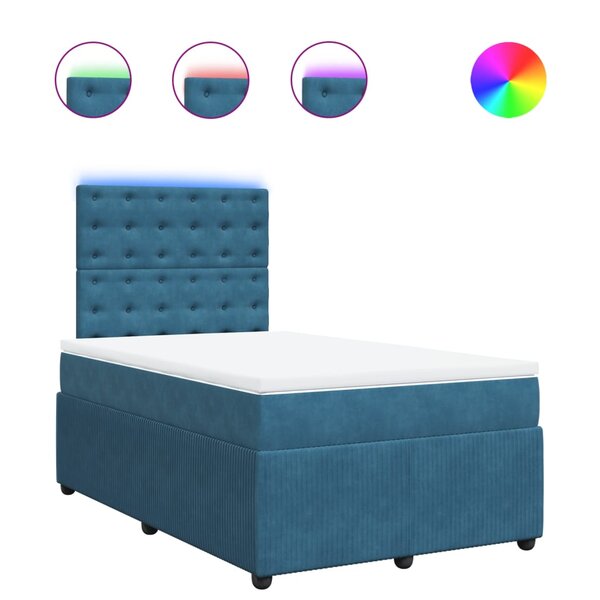 vidaXL Sommier à lattes de lit et matelas bleu 120x200 cm velours