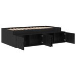 vidaXL Cadre de lit de rangement Chêne Noir 80x200 cm