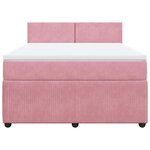 vidaXL Sommier à lattes de lit avec matelas Rose 140x190 cm Velours
