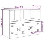 vidaXL Buffet rose 99x39x73 cm acier