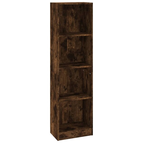 vidaXL Bibliothèque 4 niveaux Chêne fumé 40x24x143cm Bois d'ingénierie