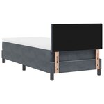vidaXL Lit Box Spring avec Matelas & LED Gris Foncé 90x190 cm Velours