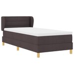 Lit à ressorts vidaXL avec matelas marron foncé 90x200 cm en tissu