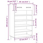 vidaXL Armoire à chaussures chêne sonoma 60x35x105cm bois d'ingénierie