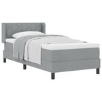 Lit à ressorts vidaXL avec matelas Gris clair 100x200 cm Tissu