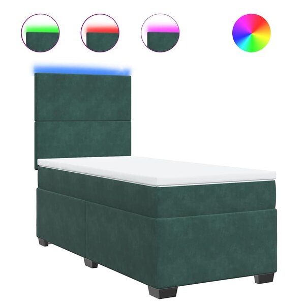 vidaXL Sommier à lattes de lit avec matelas Vert foncé 90x190 cm
