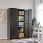 vidaXL Classeur noir 105x40x180 cm acier