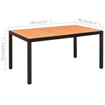 vidaXL Ensemble à manger de jardin 5 Pièces noir et marron