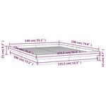 vidaXL Cadre de lit à LED sans matelas 140x190 cm bois massif