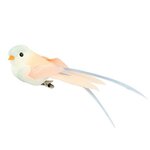 6 oiseaux à plumes décoratifs - couleurs pastel